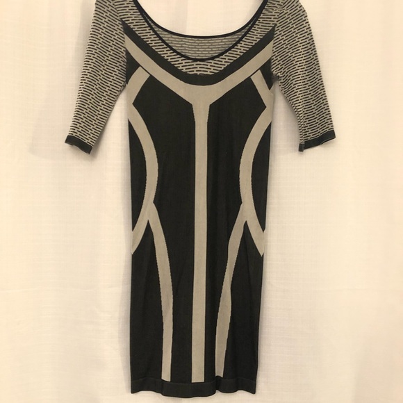 Black and Gray Bebe DRESS - Picture 3 of 6